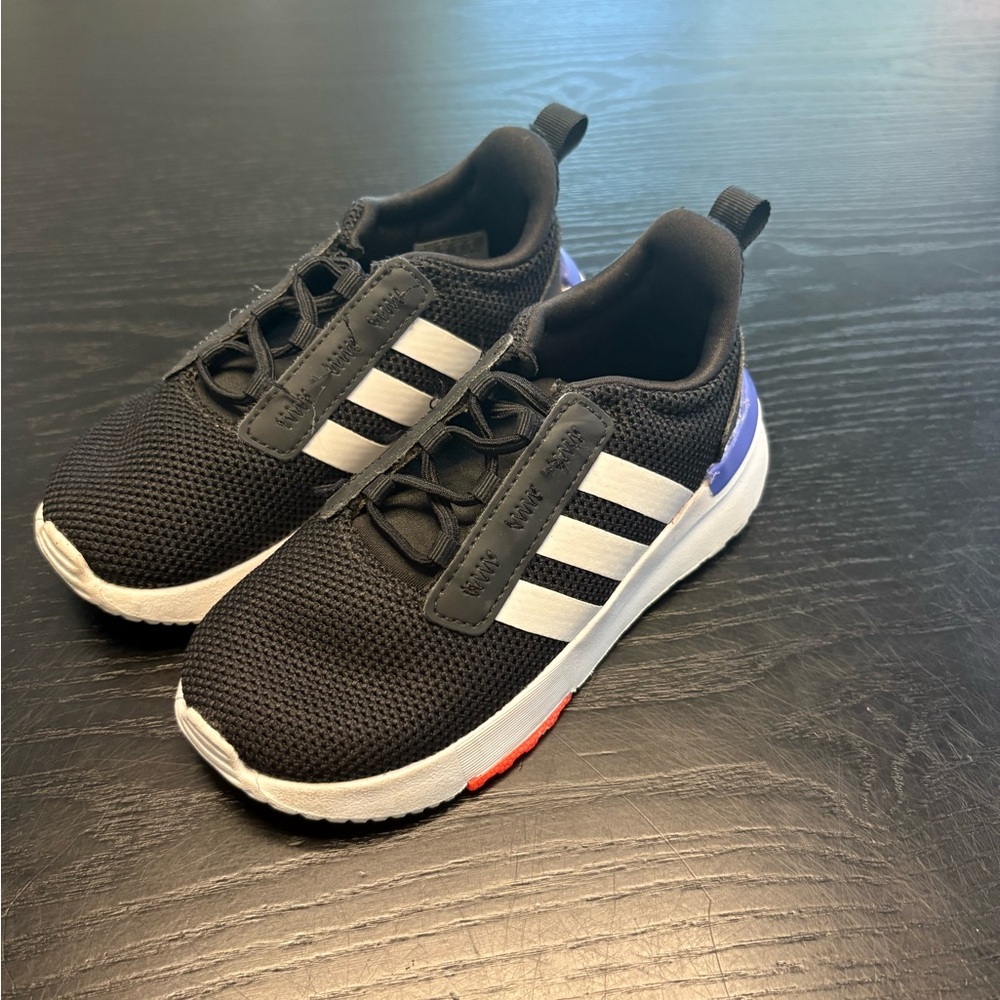 Adidas Kids Black, White, and Purple Sneakers